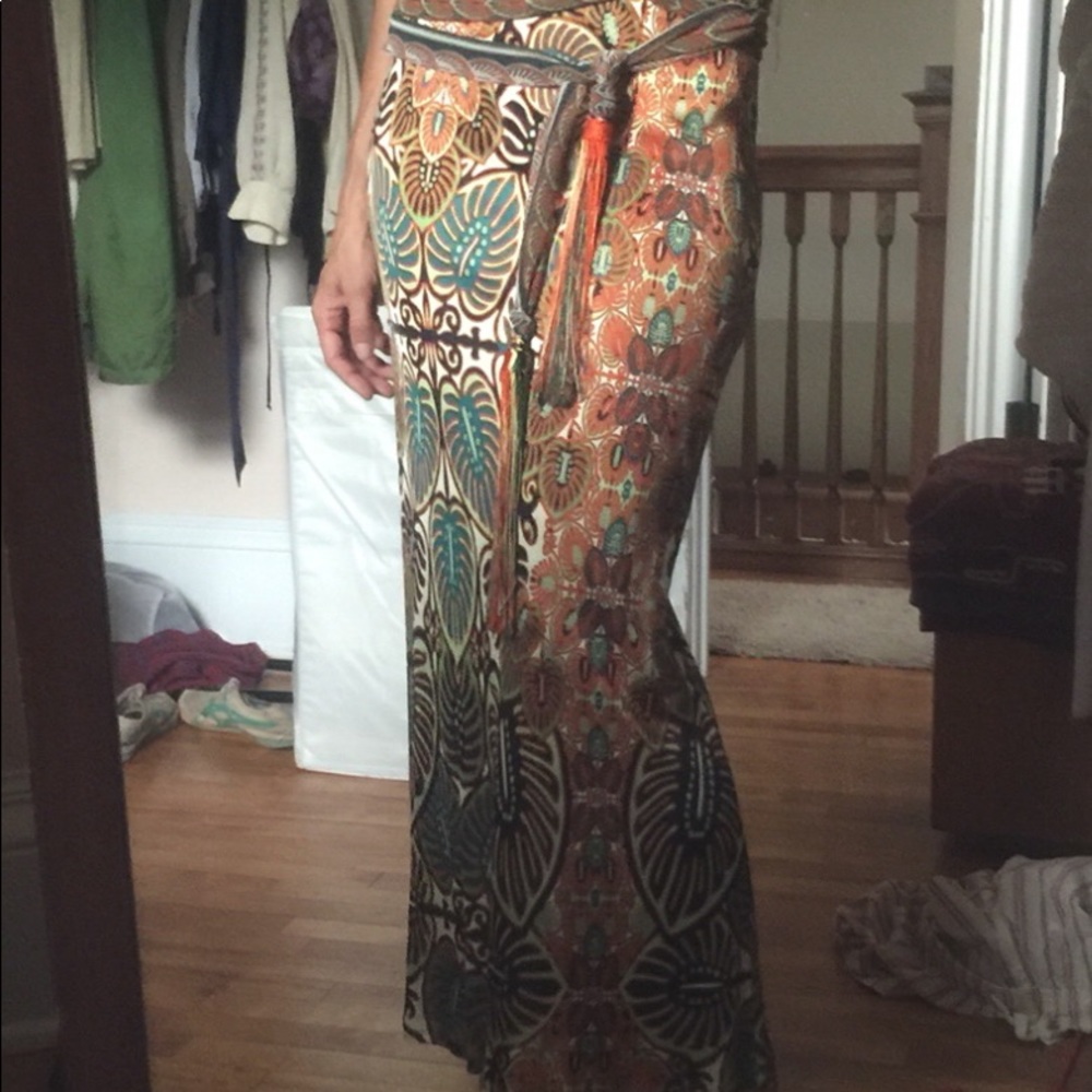 Jean Paul Gaultier maxi skirt with tassel wrap